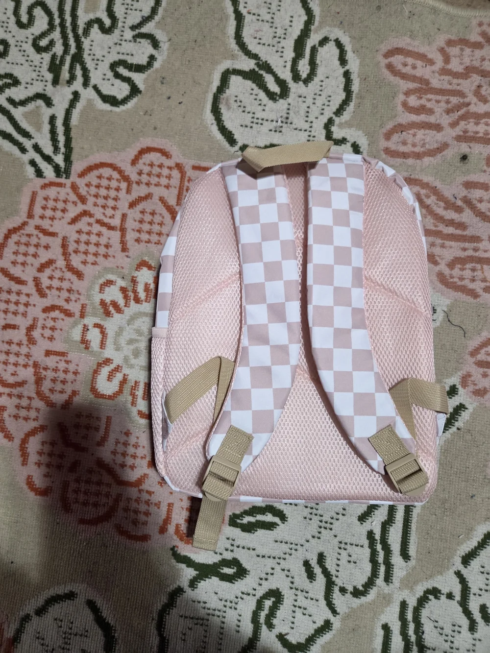 Pink Checkered Backpack for Kids W/ matching lunchbag and pencil case